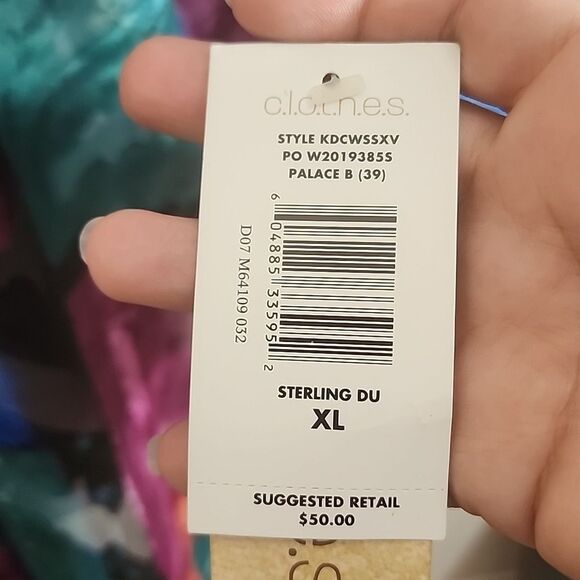 Clothes Vintage Sheer Paisley Patch Work Button Down Blouse Size XL NWT - Picture 4 of 10